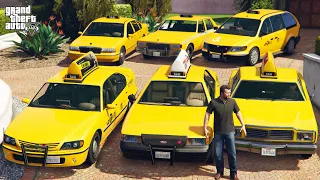 GTA 5 - Stealing Liberty City Taxi Department Vehicles with Michael! | (GTA V Real Life Cars #177)