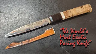 Custom Copper Damascus Paring Knife - Baker Forge Cumai