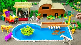 DIY mini Farm Diorama with house for Cow,Pig | Mini Hand Pumb Supply Water for farm animals #33