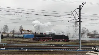 Паровоз Эр796-46, на станции Санкт-Петербург-Товарный-Московский, г.Санкт-Петербург, 17.11.2021г.