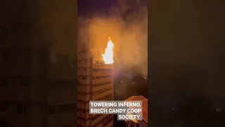 TOWERING INFERNO AT BRECH CANDY COOP SOCIETY FLAMES LEAPING OUT