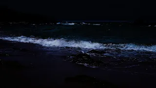 Goodbye Strain to Fall Asleep in 3 Minutes with Ocean Wave Sounds on a Dark at Night