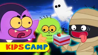 Kidscamp | Halloween Songs For Kids : Spooky Finger Family With Elly and Eva | Kids Songs