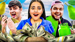 Yellow vs Green Food Eating Challenge for Rs 50,000 !