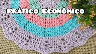 Tapete Prático Econômico usando  sobras #vlogdecroche #tapeteeconomico