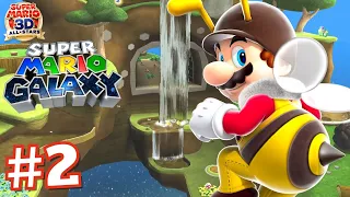 SUPER MARIO GALAXY Walkthrough Gameplay Part 2 - Honeyhive Galaxy (Super Mario 3D All-Stars)