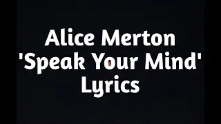 Alice Merton - Speak Your Mind (Lyrics)🎵