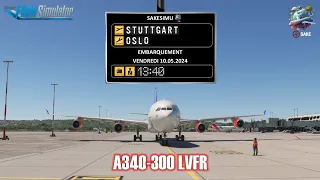 MSFS | Stuttgart - Oslo en A340-300 de LVFR