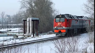 Проезд тепловоза 2ТЭ25КМ - 0510 в сторону станции Набережные Челны