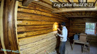 Renovating a 128 year old forgotten log cabin (part23) - Interior Walls Finish