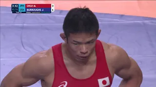 BRONZE FS - 74 kg: M. OKUI (JPN) v. J. BURROUGHS (USA)