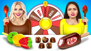 Desafío Comida Real vs de Chocolate | Comida Extrema | Último en Dejar de Comer Gana de RATATA COOL