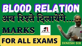 1.BLOOD RELATION अब रिश्ते दिलायेंगे...MARKS/By Dinesh Sir/SSC CGL/JEn/CHSL/BANK/CET/GD/CET