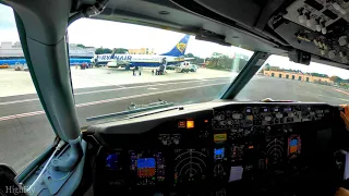 4K Boeing 737 - cockpit landing in Rome Ciampino