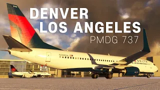 🔴4K FSRealistic Live Weather Denver to Los Angeles Full Flight Delta Airlines PMDG B737 #MSFS2020