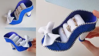 DIY Crafts 👠 How To Make organizer (Very Easy ) Glitter Foam 👠 Shoe ring organizer