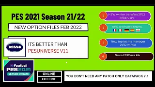 Last option files for pes 2021 winter transfers season 22 but with benefits