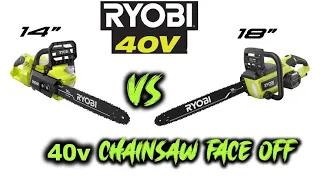 RYOBI 40v chainsaw face off [18 v14]