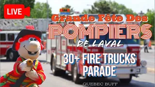 🔴LIVE🔴 2024 Grande Fête des Pompiers Spectacular Antique/Modern Fire Truck Parade!