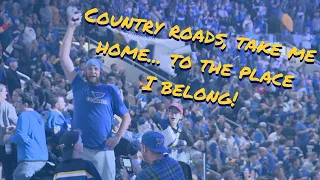 Blues fans sing 'Country Roads' at Enterprise Center during Game 7