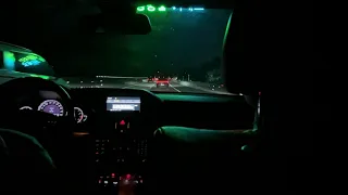 Mercedes-Benz E300 (W212) Backseat POV at Night With Music