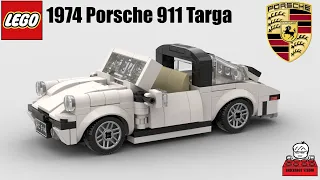 LEGO MOC#72-2 1974 Porsche 911 Targa (#10295 minifigure scale), Plus Stop Motion Animation