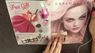 ASMR * ULTA Catalog  Gum Chewing / Gum Popping , Page Turning , Lots of Whispering