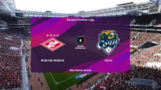 PES 2020 | Spartak Moscow vs Sochi - Russia Premier League | 09/08/2020 | 1080p 60FPS