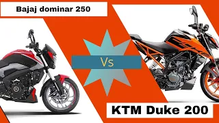 💪bajaj dominar 250 vs 🔥KTM Duke 200  price mileage top speed #bajaj #ktm #rkbikecompare #duke