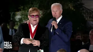 Biden awards Elton John the National Humanities medal. Sept. 23, 2022