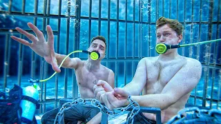 THE LAST ONE to escape from the underwater prison will win $4000 CHALLENGE