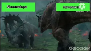 T rex Vs. Carnotaurus with healthbars
