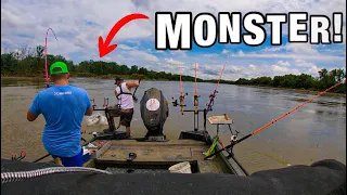 River Fishing for SURPRISE GIANTS in Ripping Current!!! (Almost Got Pulled IN!!)