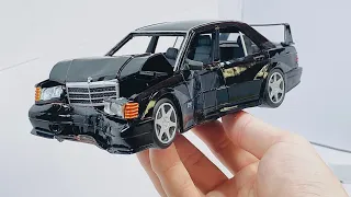 My Crash Test Mercedes 190 e - Unbelievable destruction of scale model