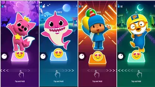 Tiles hop gameplay - Pinkfong 🆚 Baby shark 🆚 Pocoyo 🆚 Pororo 🎶 Songs Coffin dance