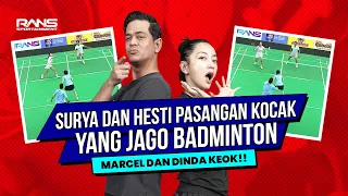 PASANGAN SURTI, SURYA DAN HESTI BERI PELAJARAN BADMINTON  KEPADA PASANGAN MARCEL DAN DINDA!!