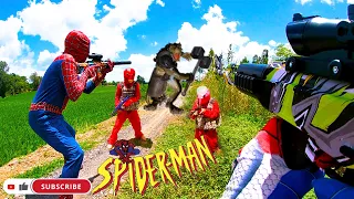 SPIDER MAN WAR| Battle with fish monsters (First Person Shooter)