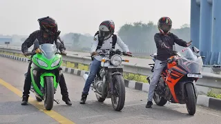 2022 KTM RC 390 Vs Continental GT 650 Vs Ninja 300 | Long Race