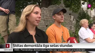 Stēlas demontāža ilga sešas stundas