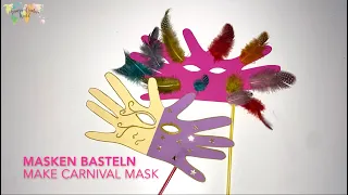 DIY Maske basteln aus Papier, Fasching basteln Kinder, Karneval basteln, Fasching Maske basteln
