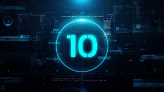 HUD Digital Futuristic Hi Tech  10 Seconds Countdown Full HD Stock Footage