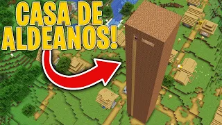 Encontramos la CASA DE TIERRA MAS ALTA de la ALDEA de MINECRAFT! 😂 ¿Tesoro de los aldeanos?