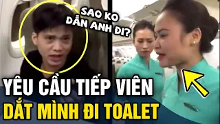 Thanh niên lên máy bay đòi nữ tiếp viên 'DẪN ĐI TOALET' gây tranh cãi | Tin 3 Phút