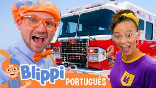 Blippi e Meekah Exploram um Caminhão de Bombeiros! | Vídeos Educativos para Crianças em Português