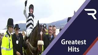 Hear the CHELTENHAM ROAR as Moscow Flyer lands over the last in the 2005 Champion Chase - Racing TV