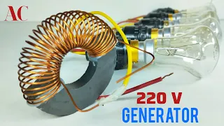 How to Make Free Energy Generator 220v With Coper wire Use AC bulb and Magnet