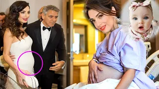 Pregnant Amal Clooney danger, with UNUSUAL high birth techniques when for labour pain management?