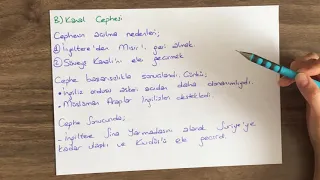 8.sınıf Sosyal Bilgiler 1.Dünya Savaşı Cepheleri