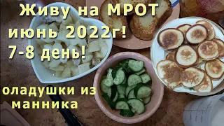 Живу на МРОТ июнь 2022г! 7-8 день! Оладушки из манника!