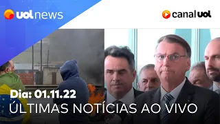 Pronunciamento de Bolsonaro, bloqueio em rodovias e mais notícias ao vivo | UOL News